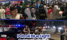 Patroli Blue Light Satuan Brimob Polda Sumut Sigap Redam Keributan Akibat Laka Lantas di Medan