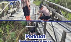 Perkuat Infrastruktur Desa, Brimob Sumut Lakukan Perbaikan Jembatan Gotting