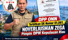 Noverliusman Zega Terima SK DPW ONIN Provinsi Kepulauan Riau dari DPP
